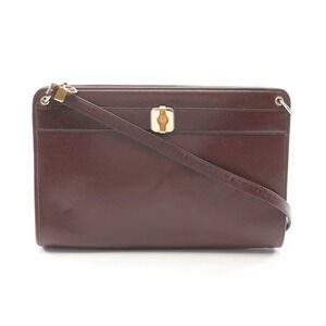 Christian Dior Vintage CD Medallion Leather Crossbody Clutch Burgundy Red